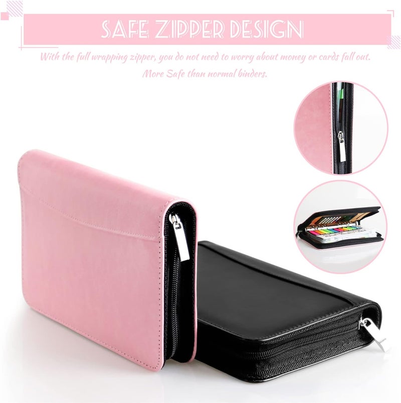 Nefeeko Budget Binder with Zipper Envelopes, Cash Envelopes for Budgeting, A6 PU Leather Budget Planner 2026 with Cash Envelopes Calculator, Bill Money Organizer for Cash Saving Budget System Wallet - Image 4
